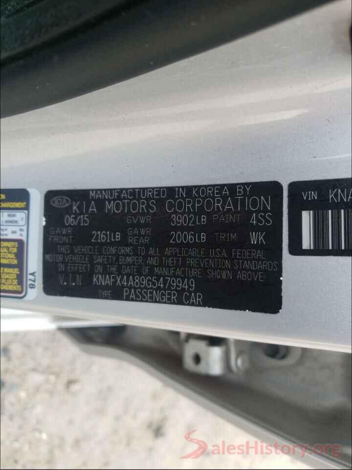 KNAFX4A89G5479949 2016 KIA FORTE