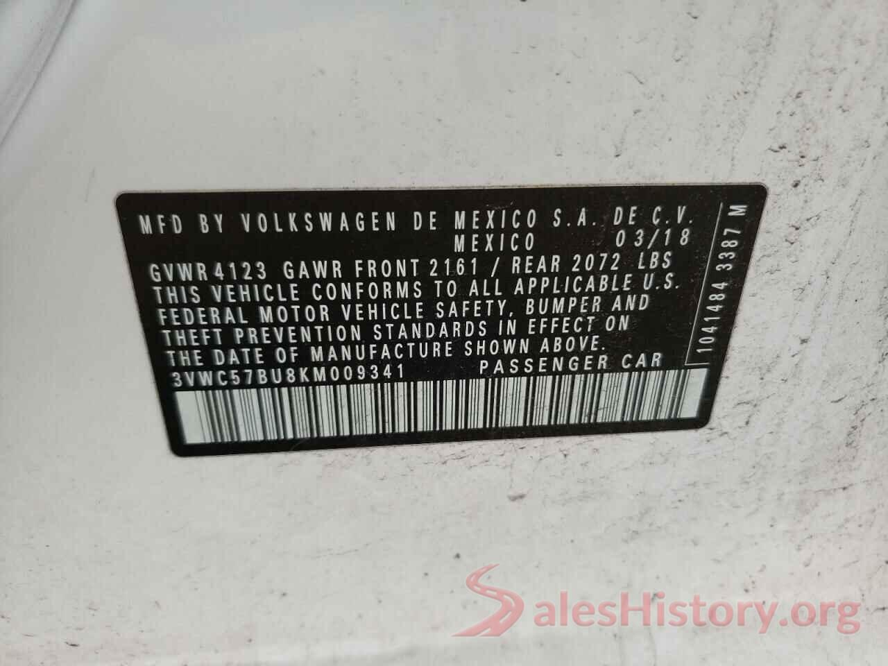 3VWC57BU8KM009341 2019 VOLKSWAGEN JETTA