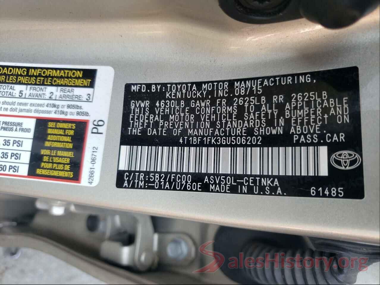 4T1BF1FK3GU506202 2016 TOYOTA CAMRY