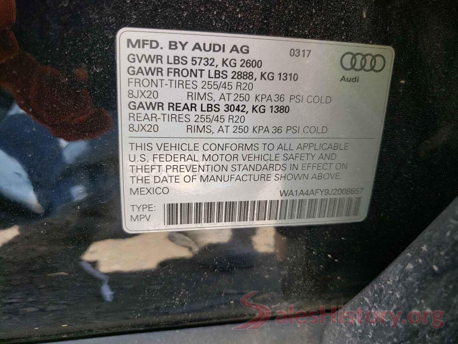 WA1A4AFY9J2008657 2018 AUDI SQ5