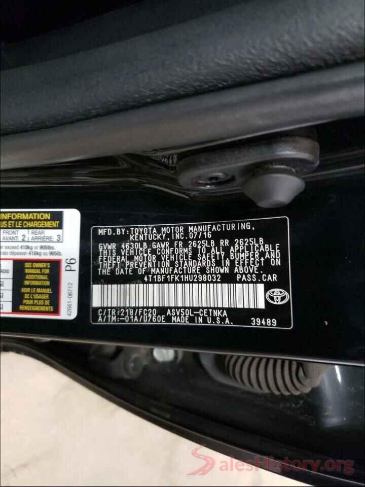 4T1BF1FK1HU298032 2017 TOYOTA CAMRY