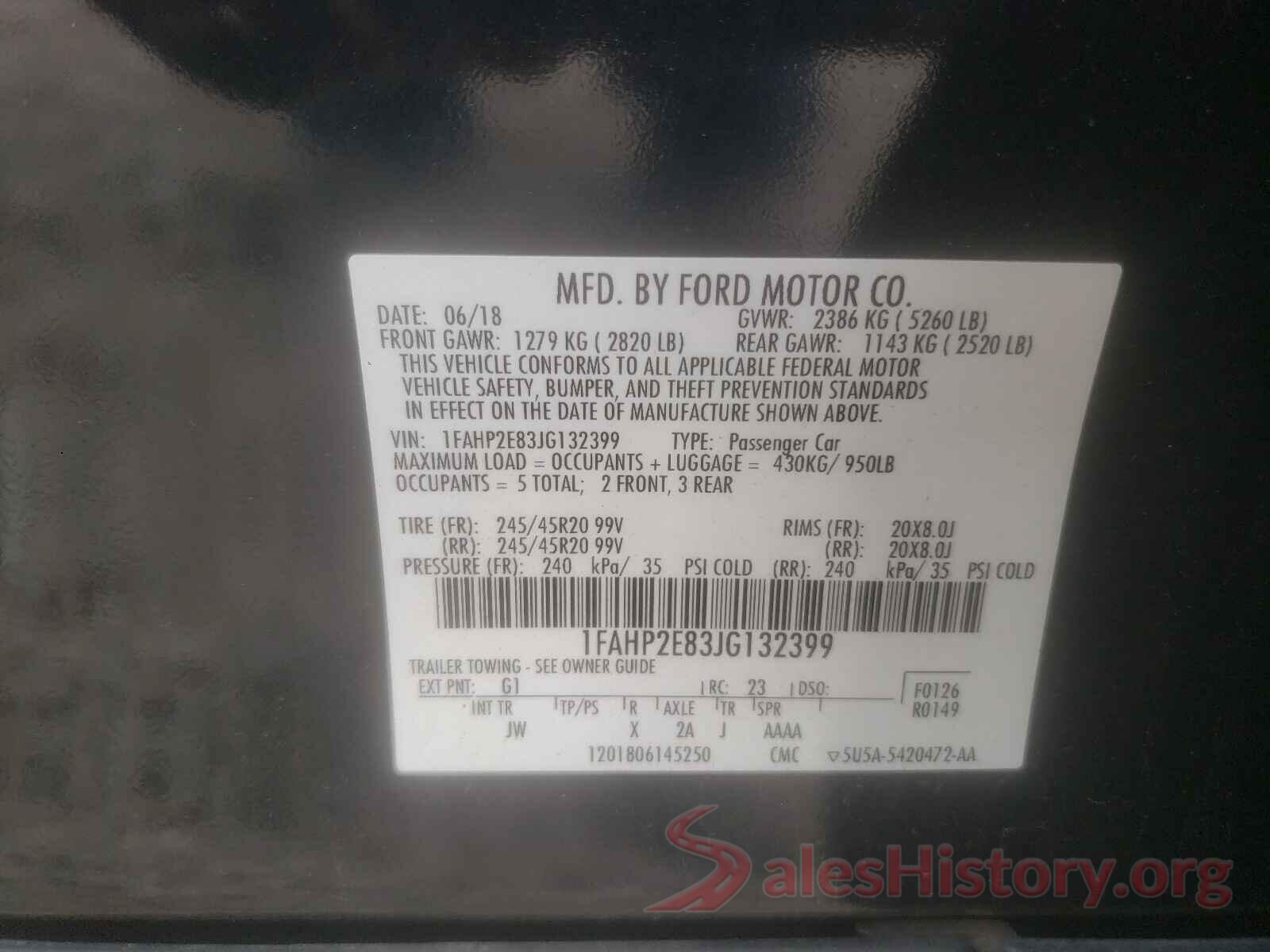 1FAHP2E83JG132399 2018 FORD TAURUS