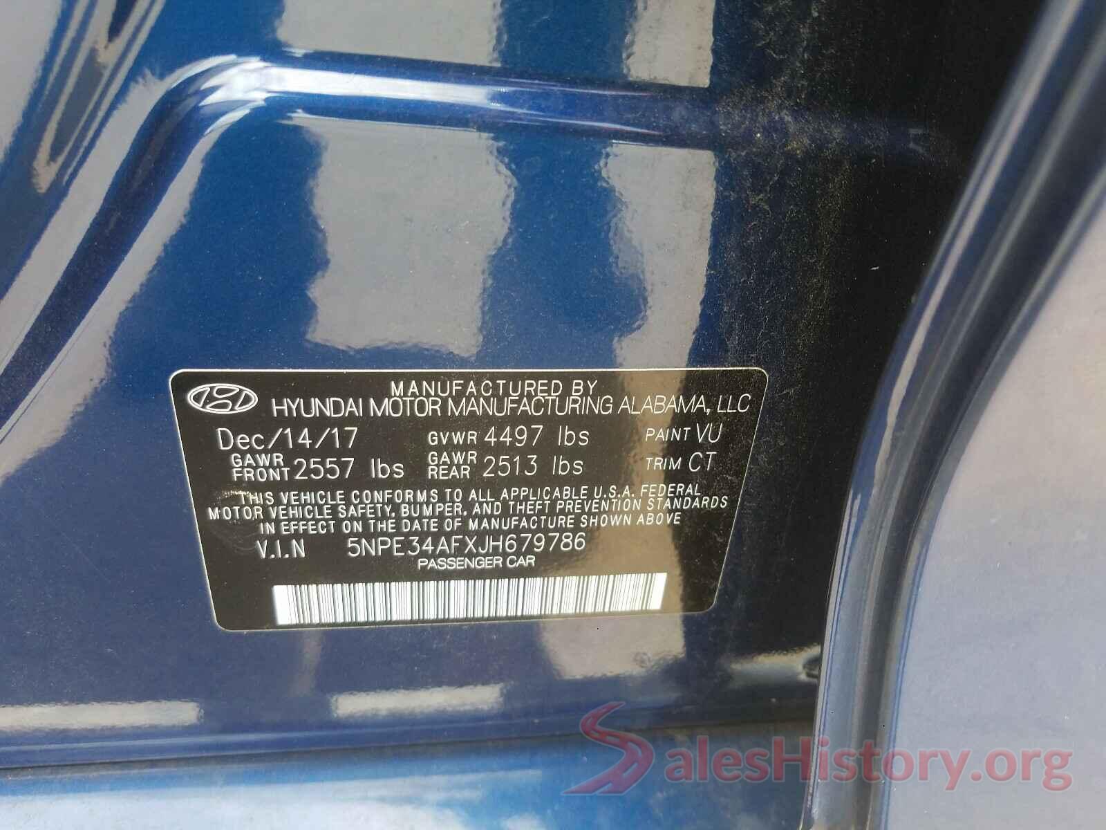 5NPE34AFXJH679786 2018 HYUNDAI SONATA