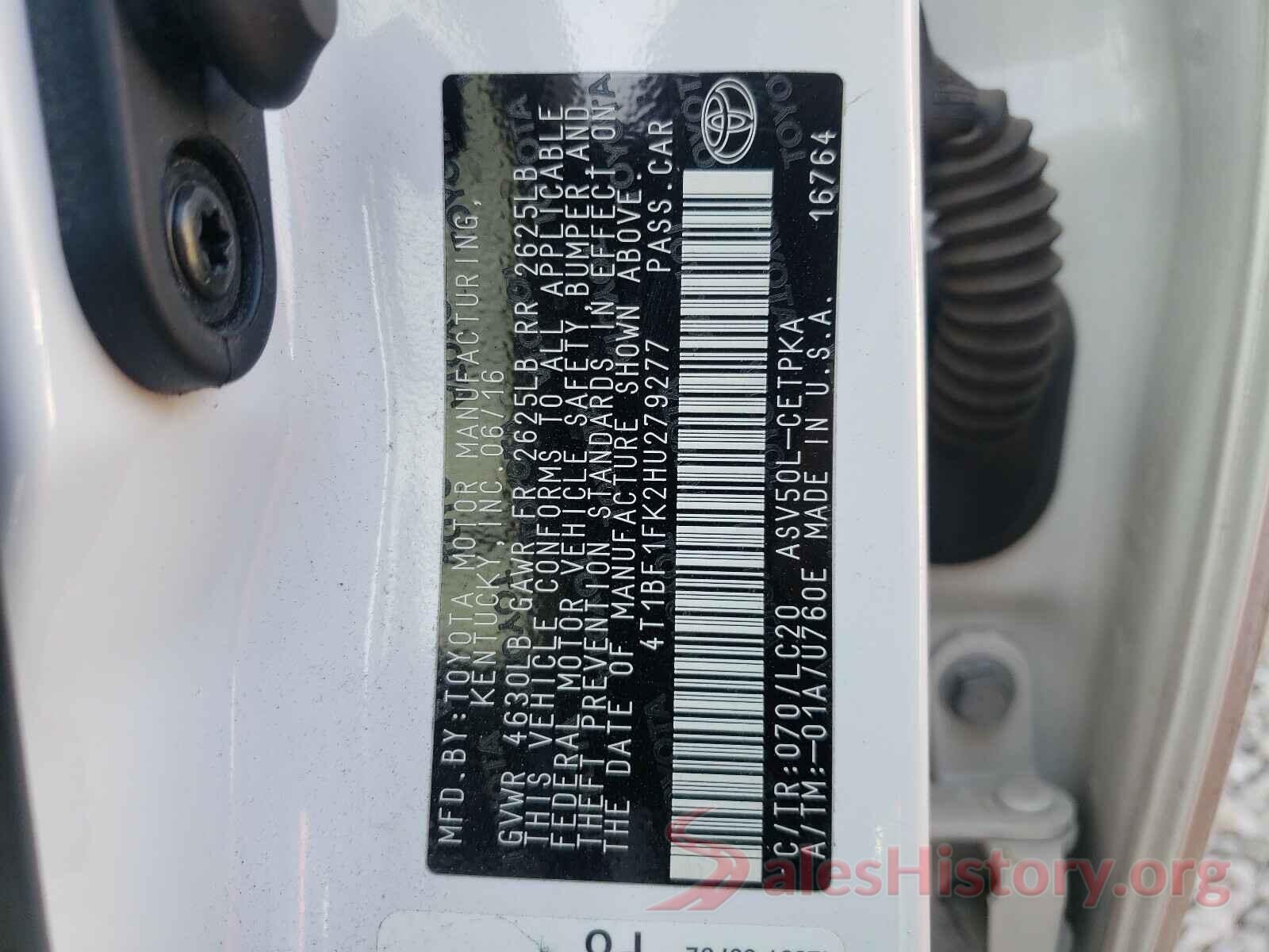 4T1BF1FK2HU279277 2017 TOYOTA CAMRY