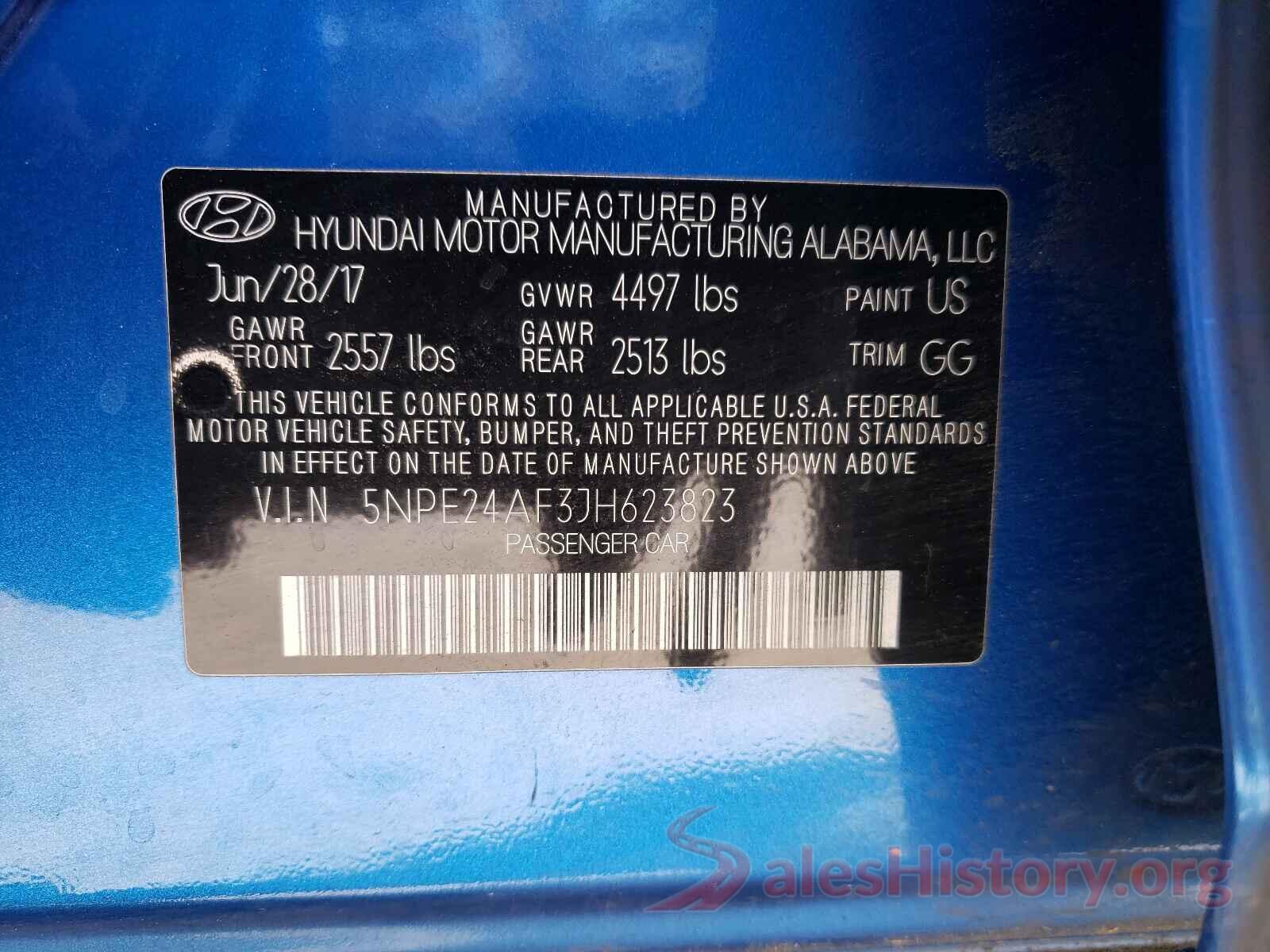 5NPE24AF3JH623823 2018 HYUNDAI SONATA