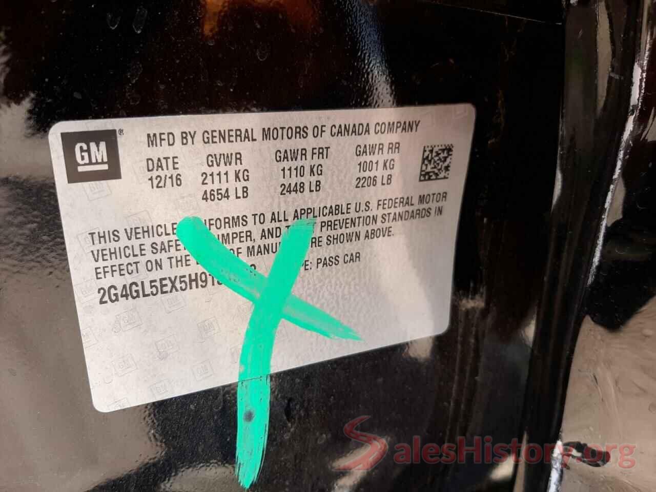 2G4GL5EX5H9151938 2017 BUICK REGAL