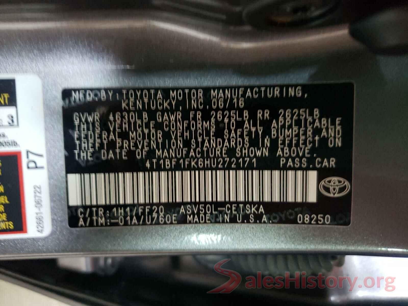 4T1BF1FK6HU272171 2017 TOYOTA CAMRY