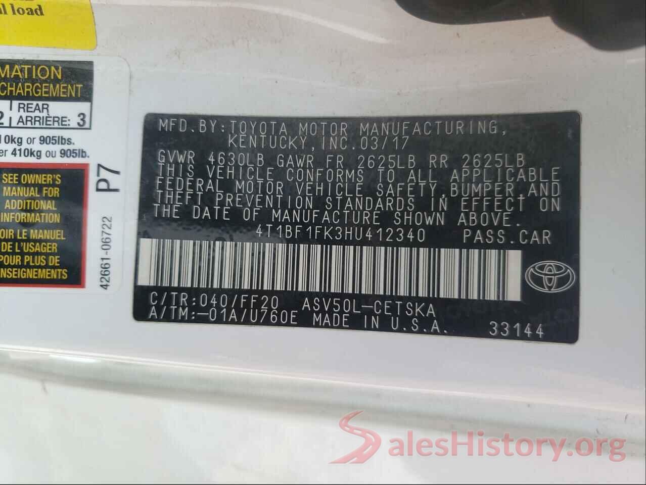 4T1BF1FK3HU412340 2017 TOYOTA CAMRY