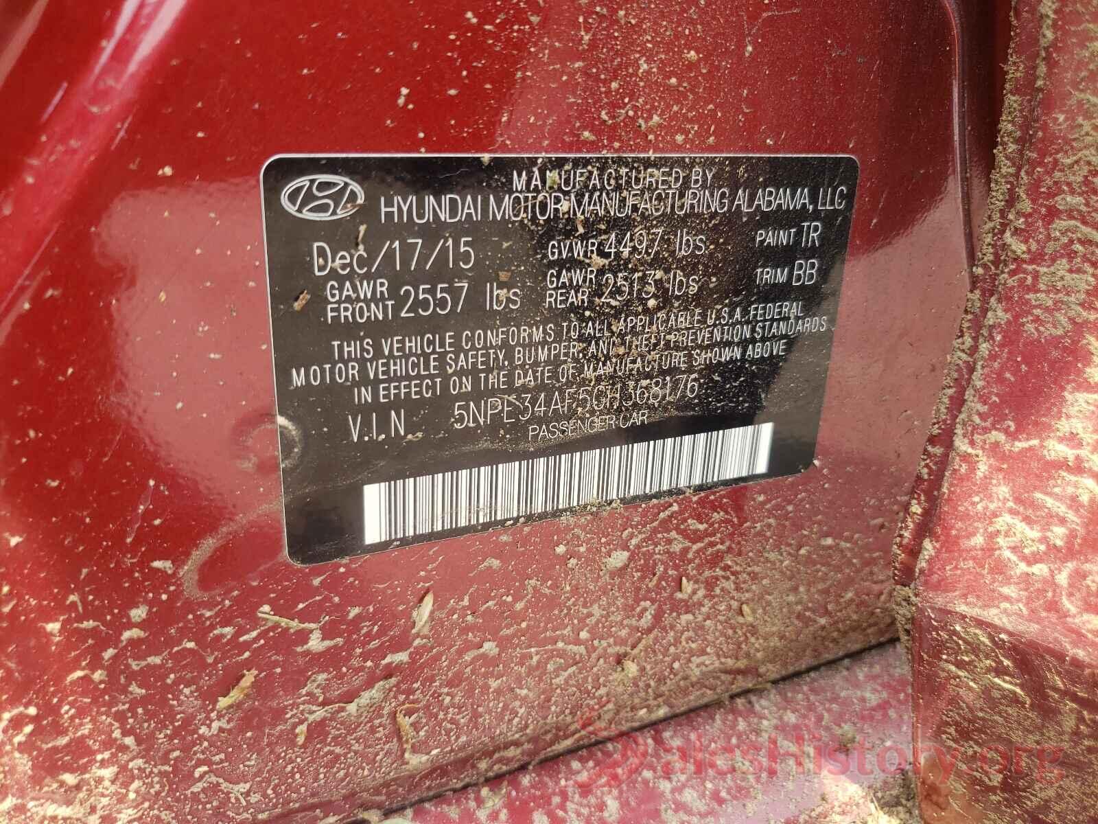 5NPE34AF5GH368176 2016 HYUNDAI SONATA