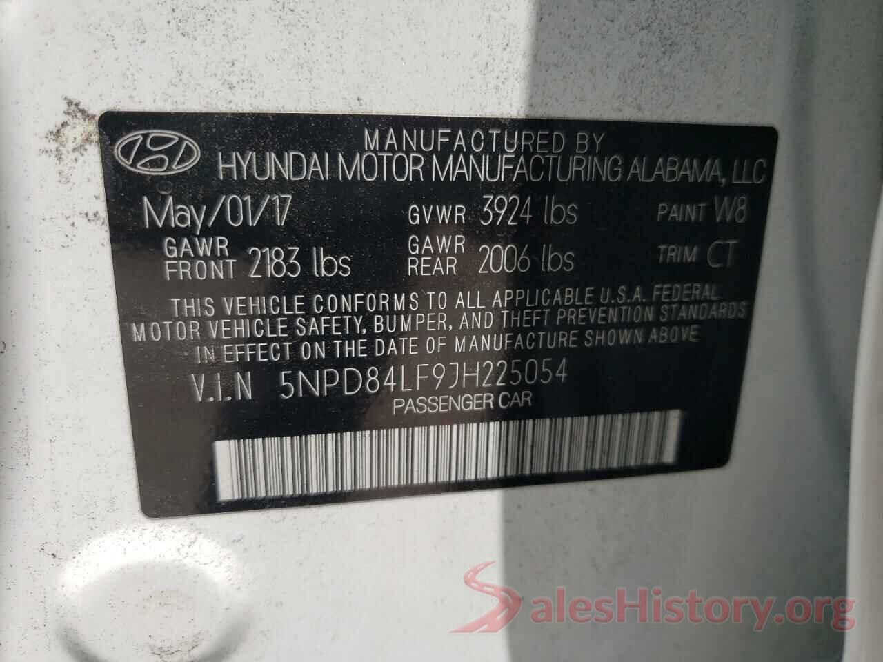 5NPD84LF9JH225054 2018 HYUNDAI ELANTRA