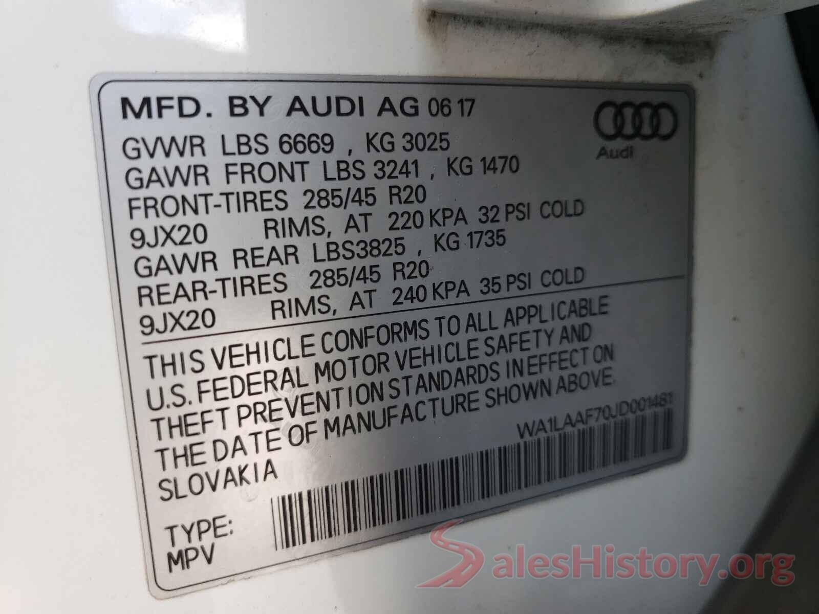 WA1LAAF70JD001481 2018 AUDI Q7