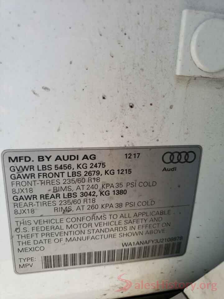 WA1ANAFY3J2108878 2018 AUDI Q5