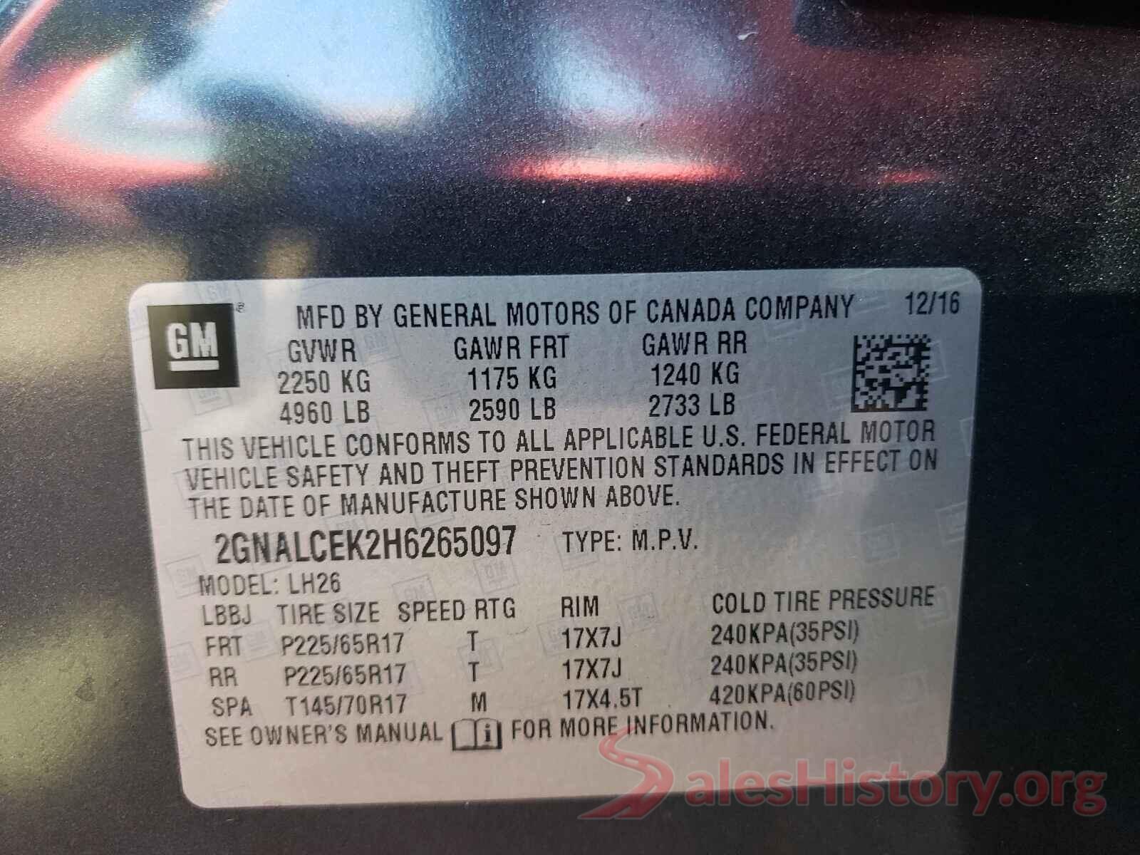 2GNALCEK2H6265097 2017 CHEVROLET EQUINOX