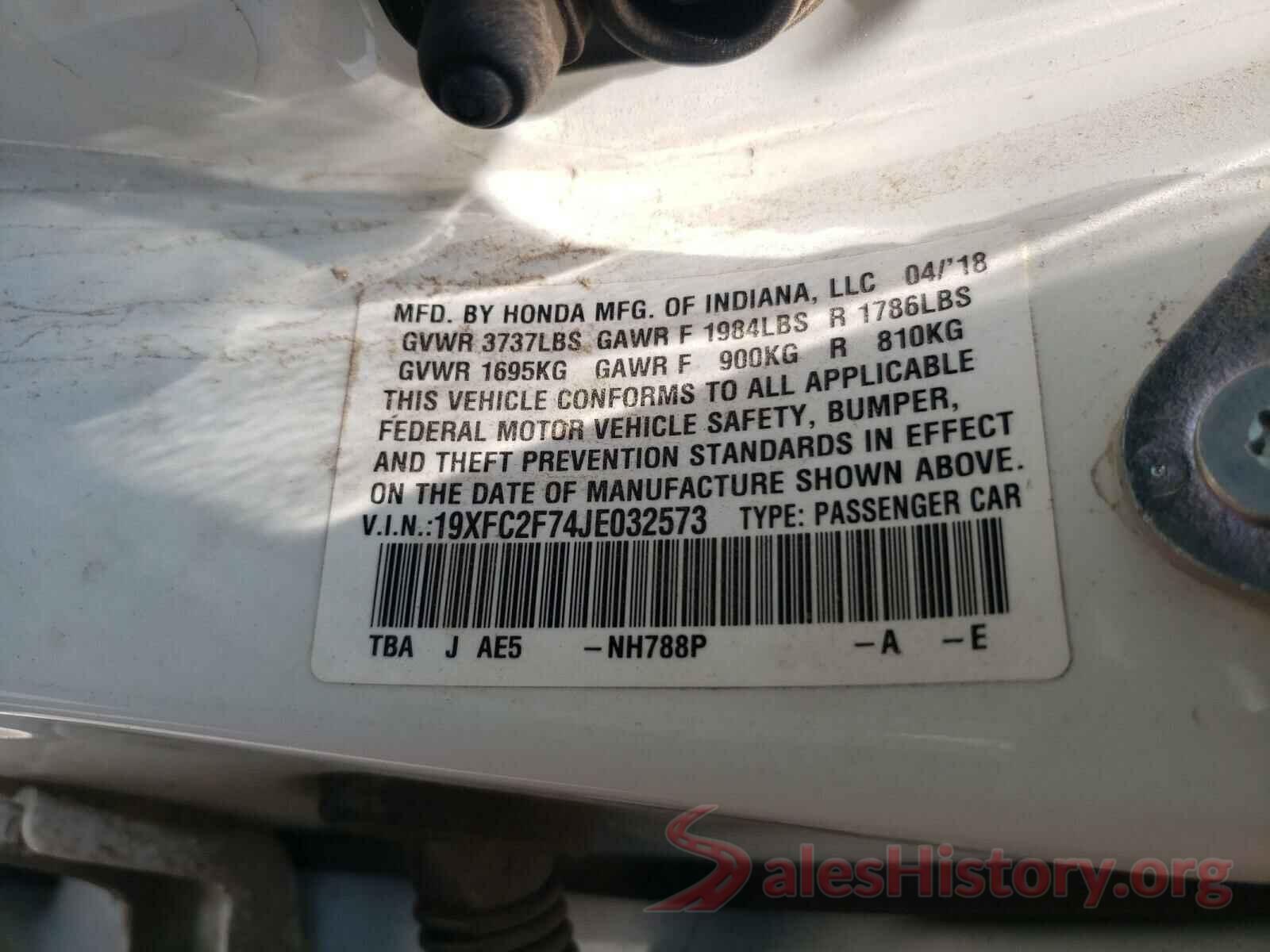 19XFC2F74JE032573 2018 HONDA CIVIC