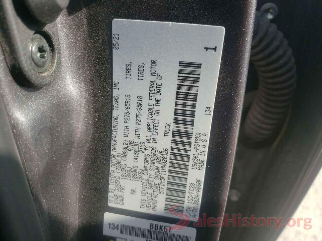 5TFDY5F11MX020326 2021 TOYOTA TUNDRA