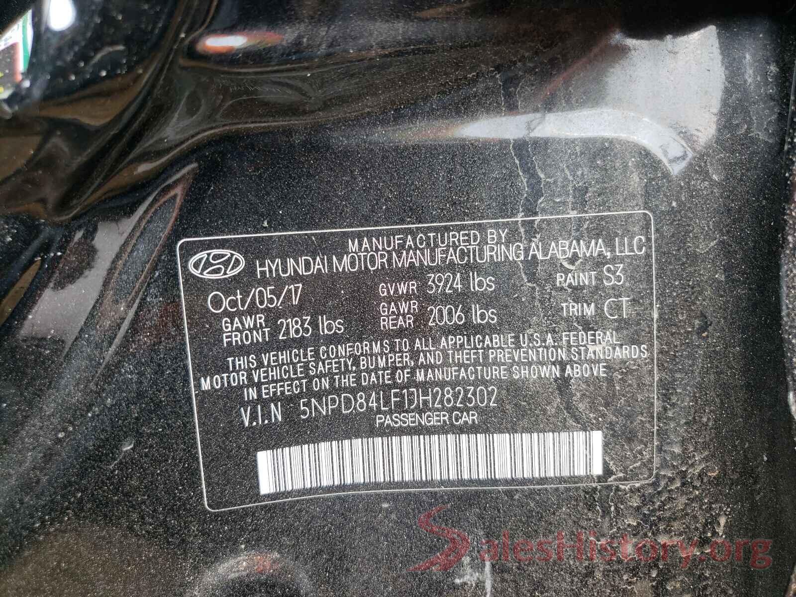 5NPD84LF1JH282302 2018 HYUNDAI ELANTRA