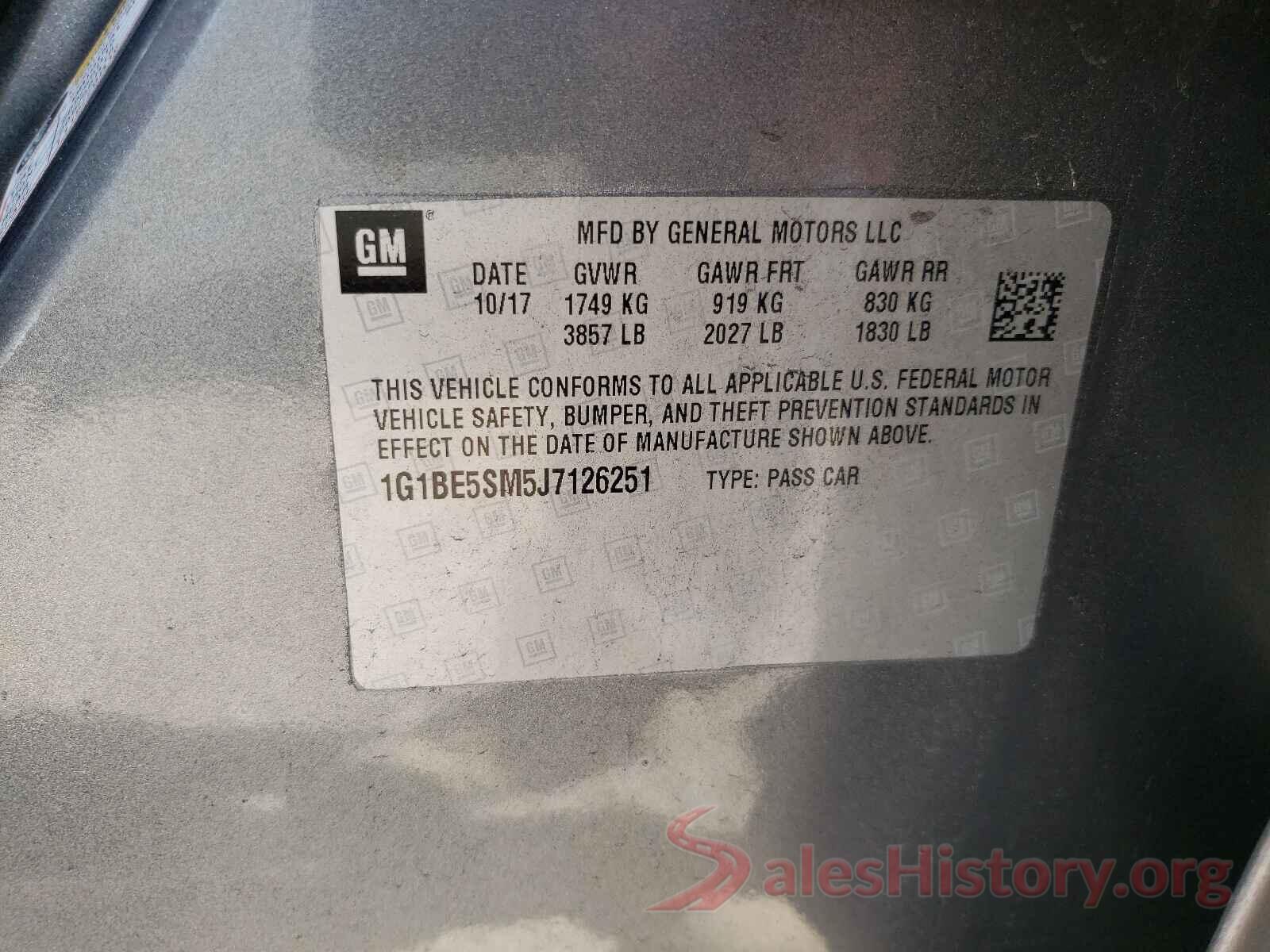 1G1BE5SM5J7126251 2018 CHEVROLET CRUZE