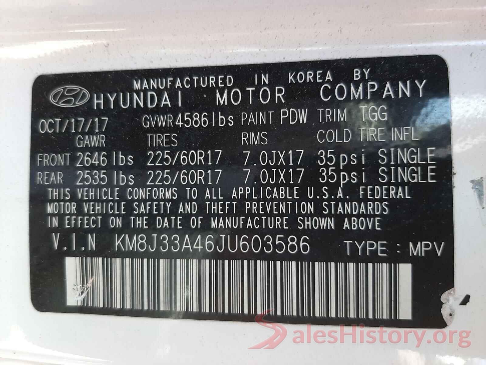 KM8J33A46JU603586 2018 HYUNDAI TUCSON