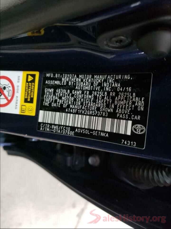 4T4BF1FK2GR573783 2016 TOYOTA CAMRY