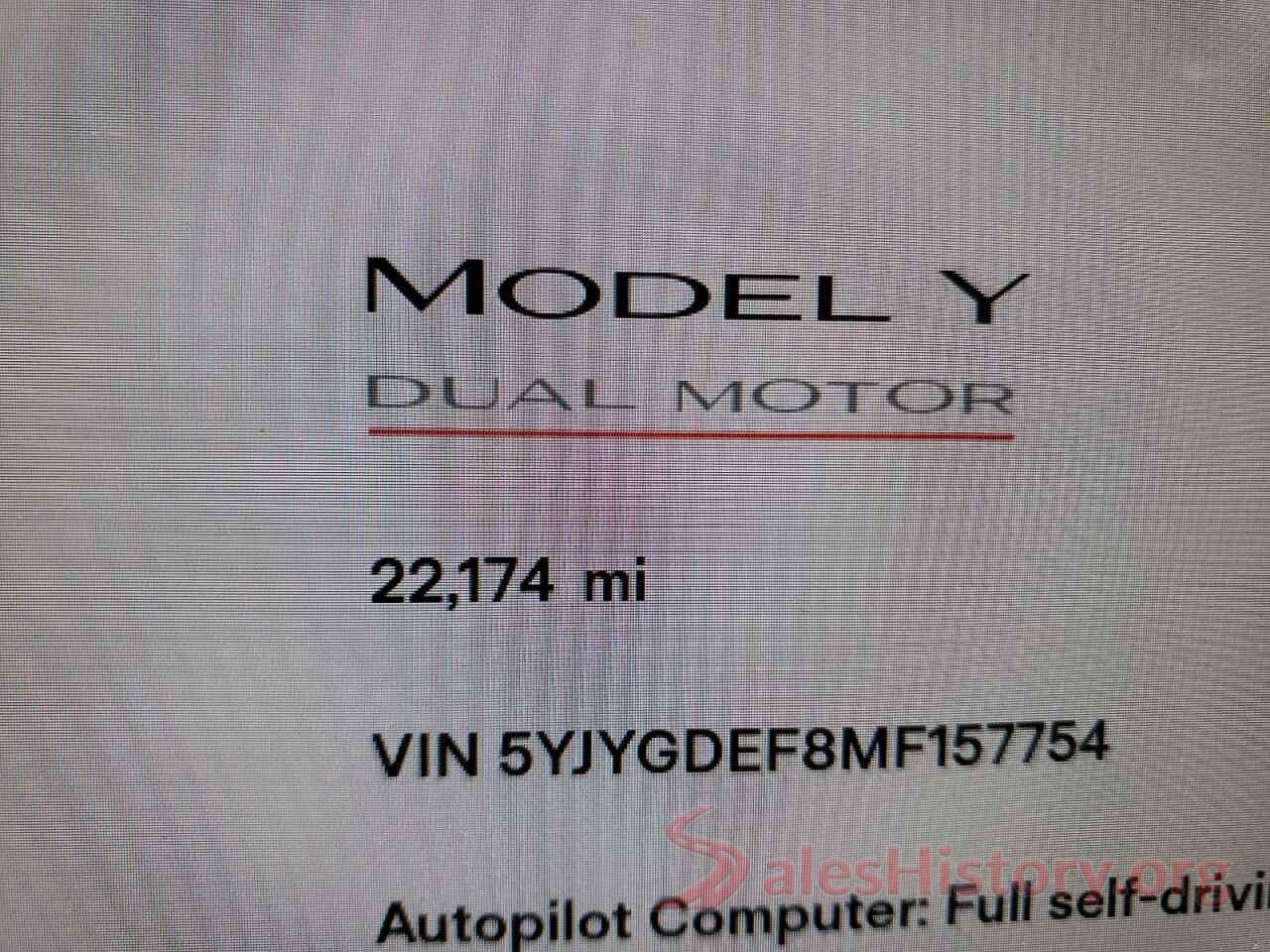 5YJYGDEF8MF157754 2021 TESLA MODEL Y