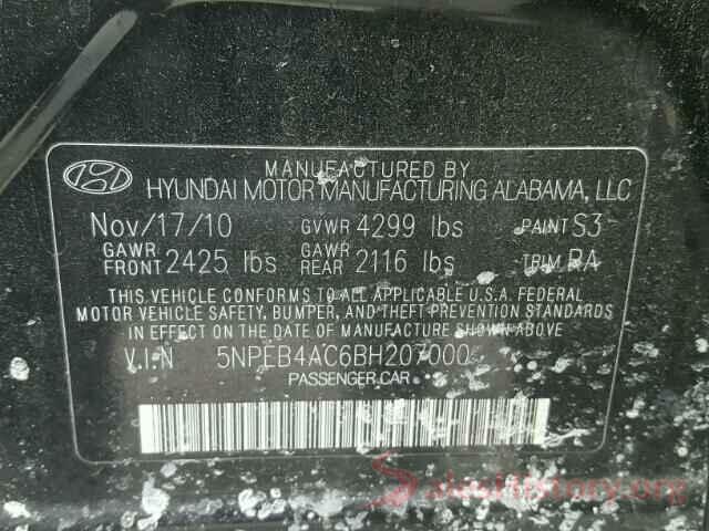 5NPEB4AC6BH207000 2011 HYUNDAI SONATA