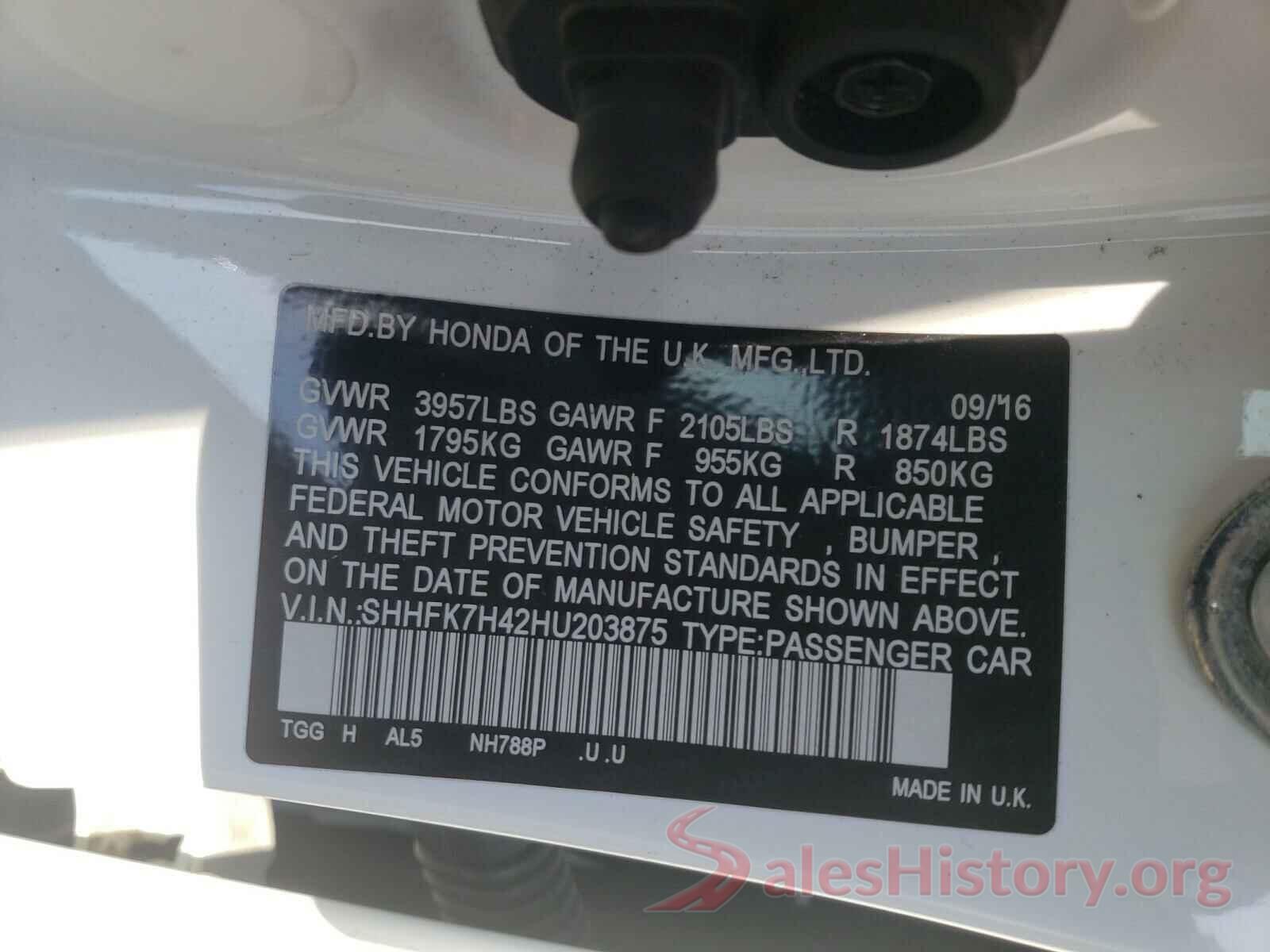 SHHFK7H42HU203875 2017 HONDA CIVIC