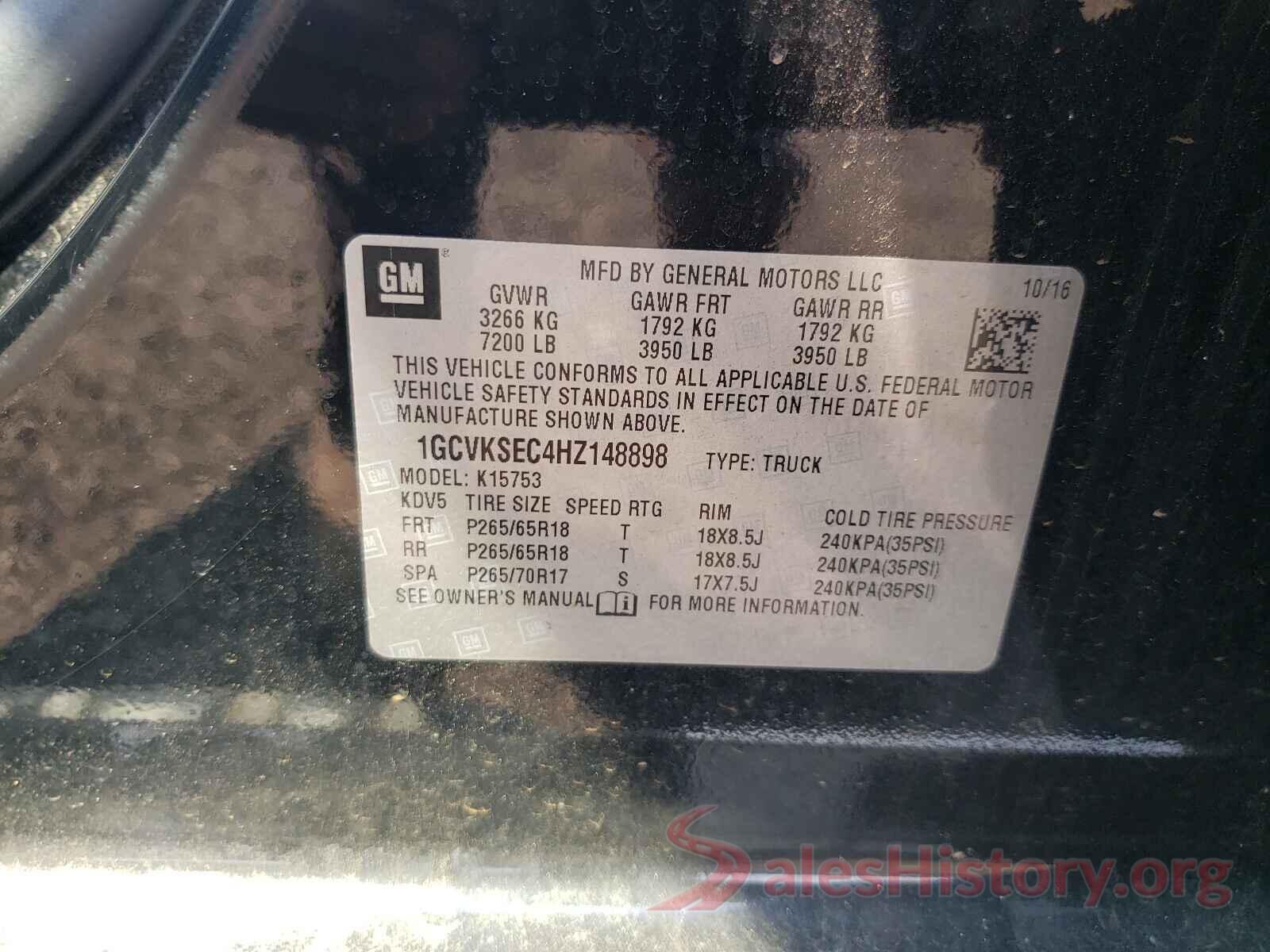 1GCVKSEC4HZ148898 2017 CHEVROLET SILVERADO