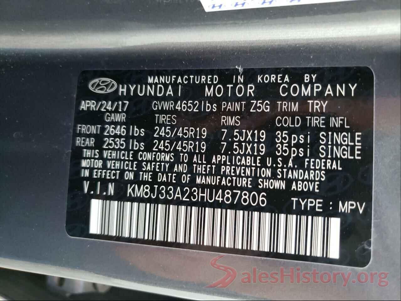 KM8J33A23HU487806 2017 HYUNDAI TUCSON