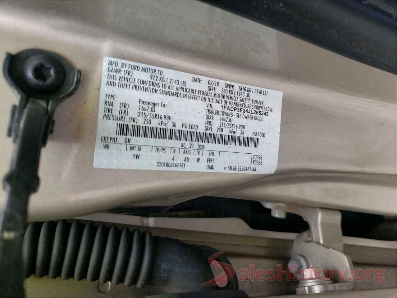 1FADP3F24JL265243 2018 FORD FOCUS