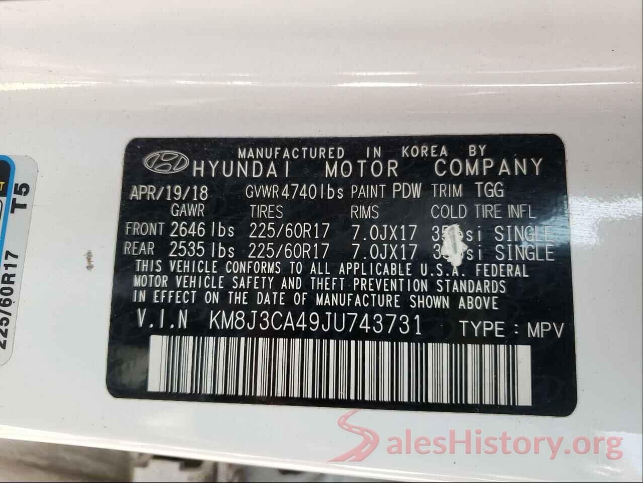 KM8J3CA49JU743731 2018 HYUNDAI TUCSON