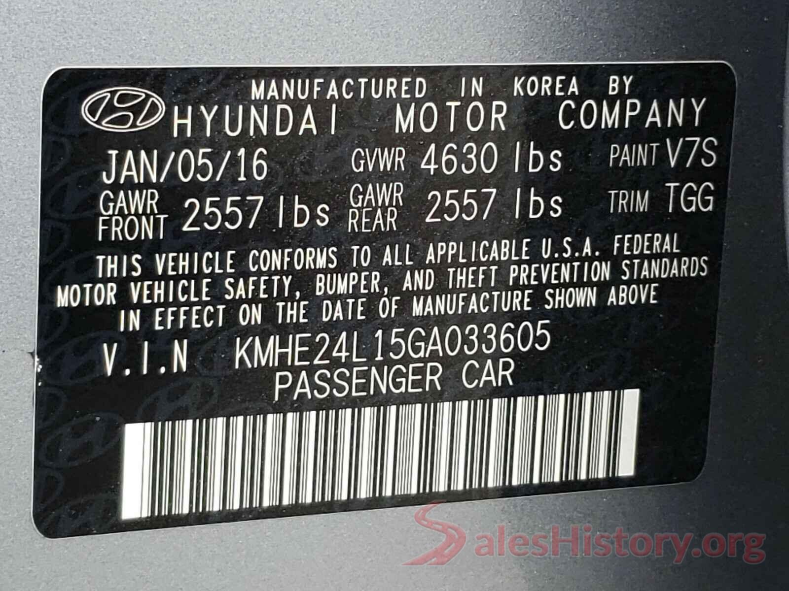 KMHE24L15GA033605 2016 HYUNDAI SONATA