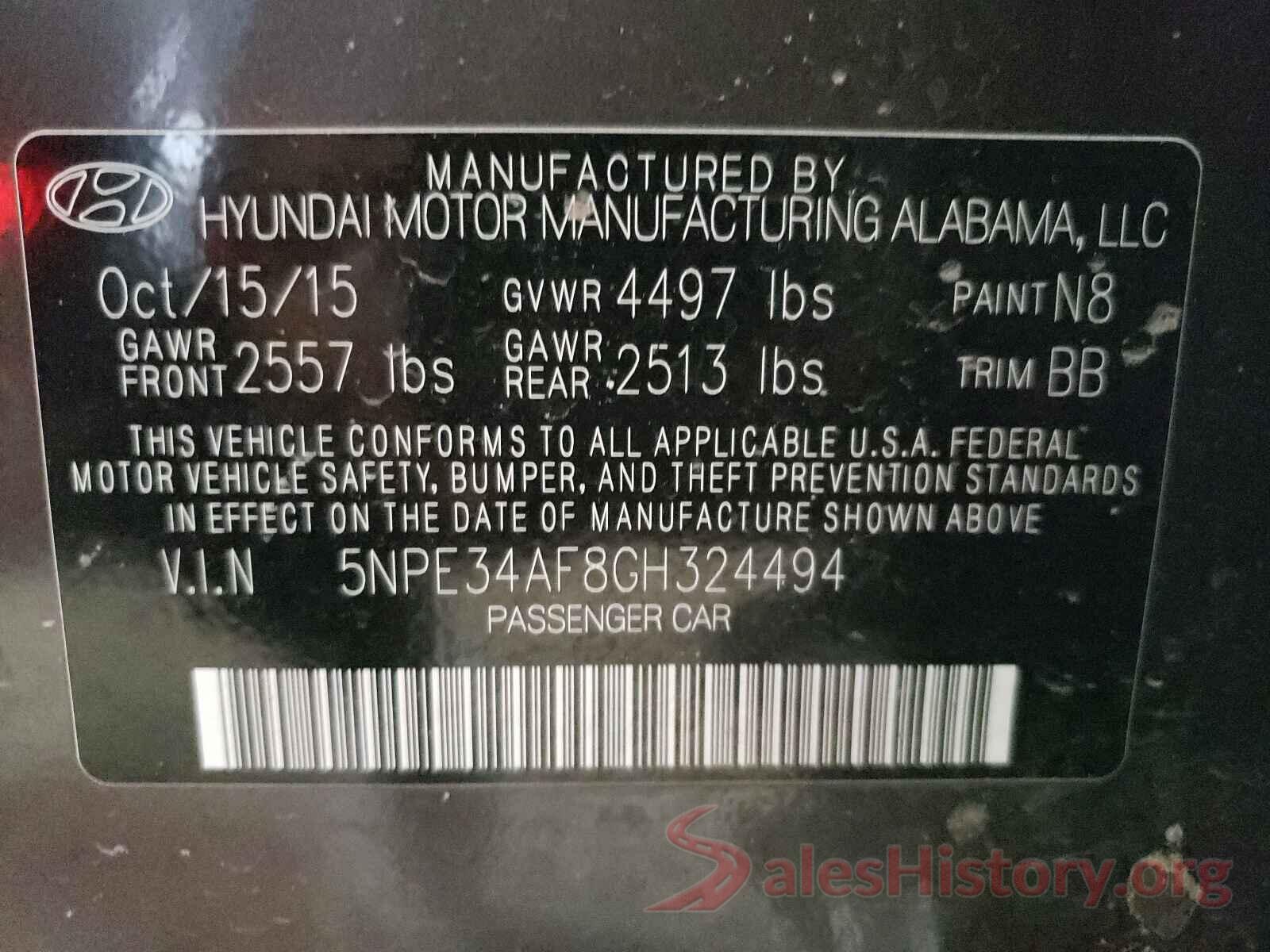 5NPE34AF8GH324494 2016 HYUNDAI SONATA