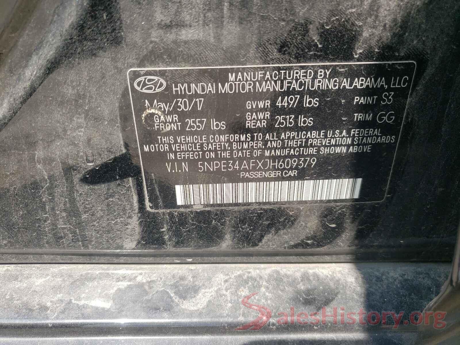 5NPE34AFXJH609379 2018 HYUNDAI SONATA