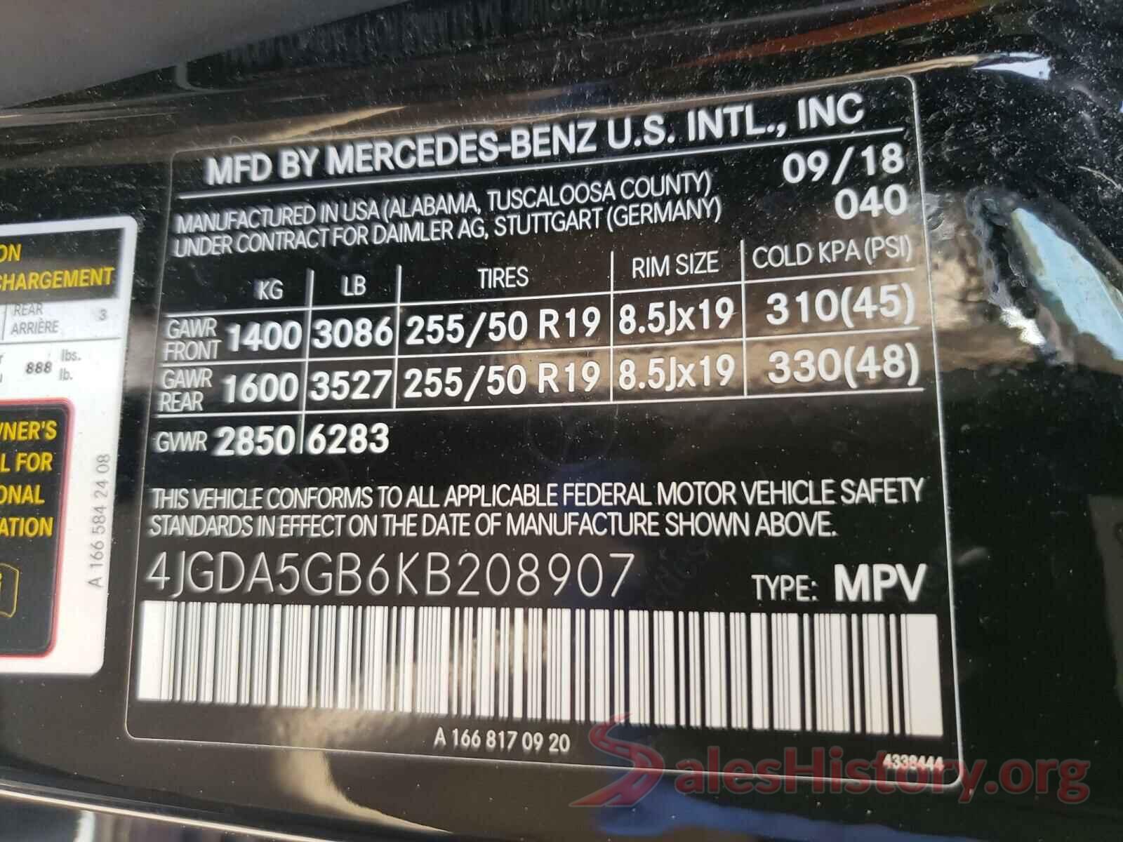 4JGDA5GB6KB208907 2019 MERCEDES-BENZ GLE-CLASS