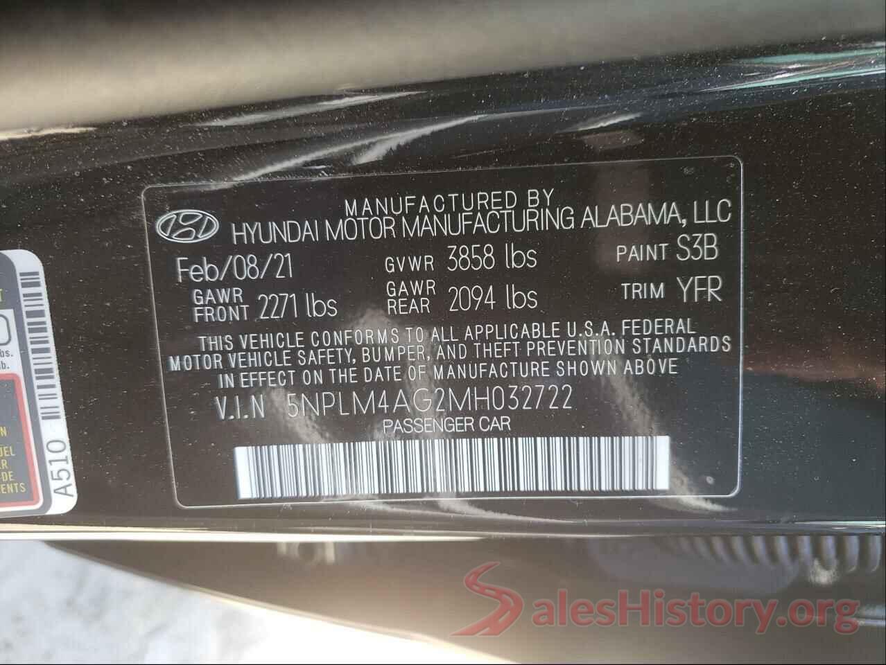 5NPLM4AG2MH032722 2021 HYUNDAI ELANTRA