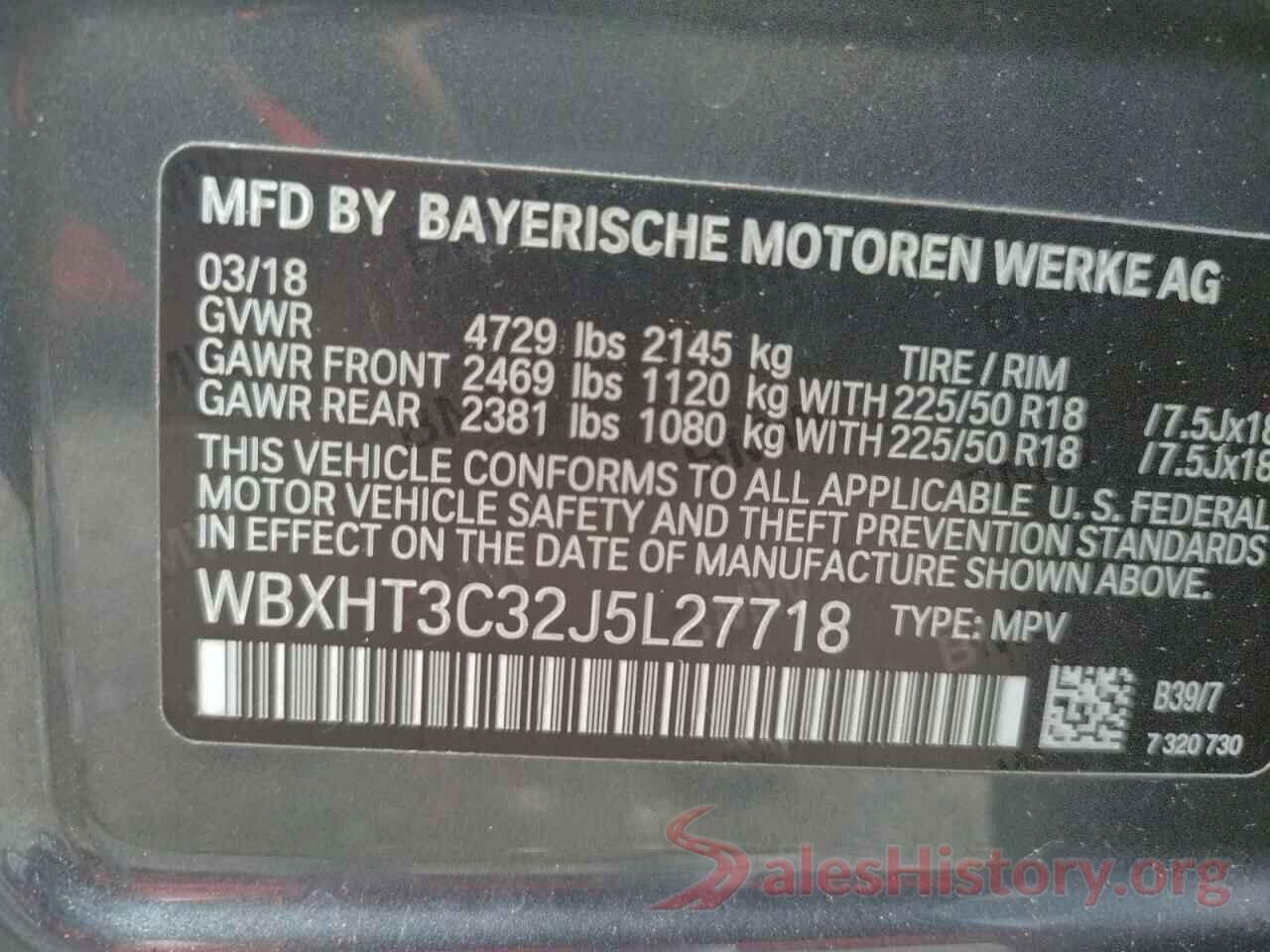 WBXHT3C32J5L27718 2018 BMW X1