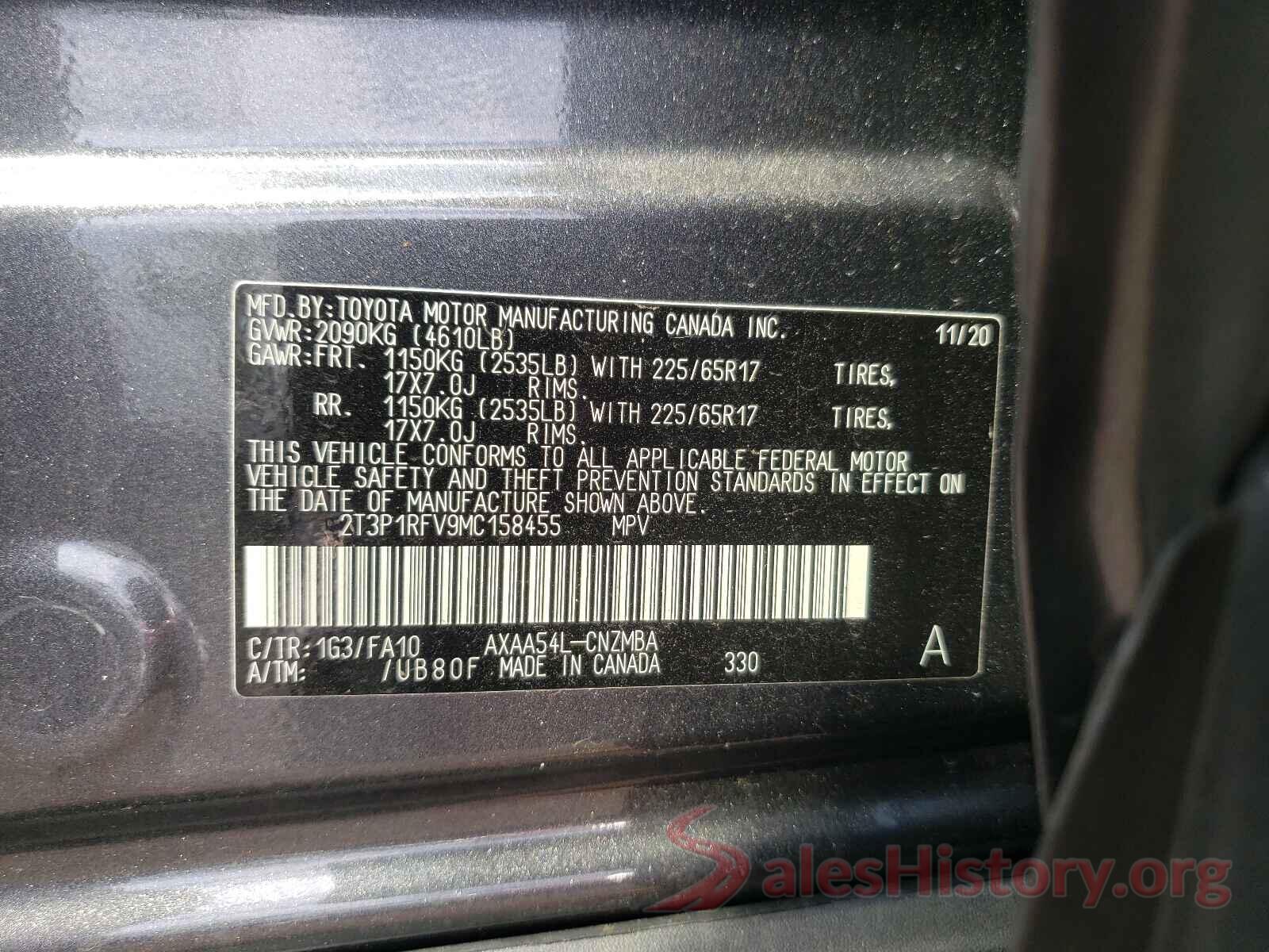 2T3P1RFV9MC158455 2021 TOYOTA RAV4