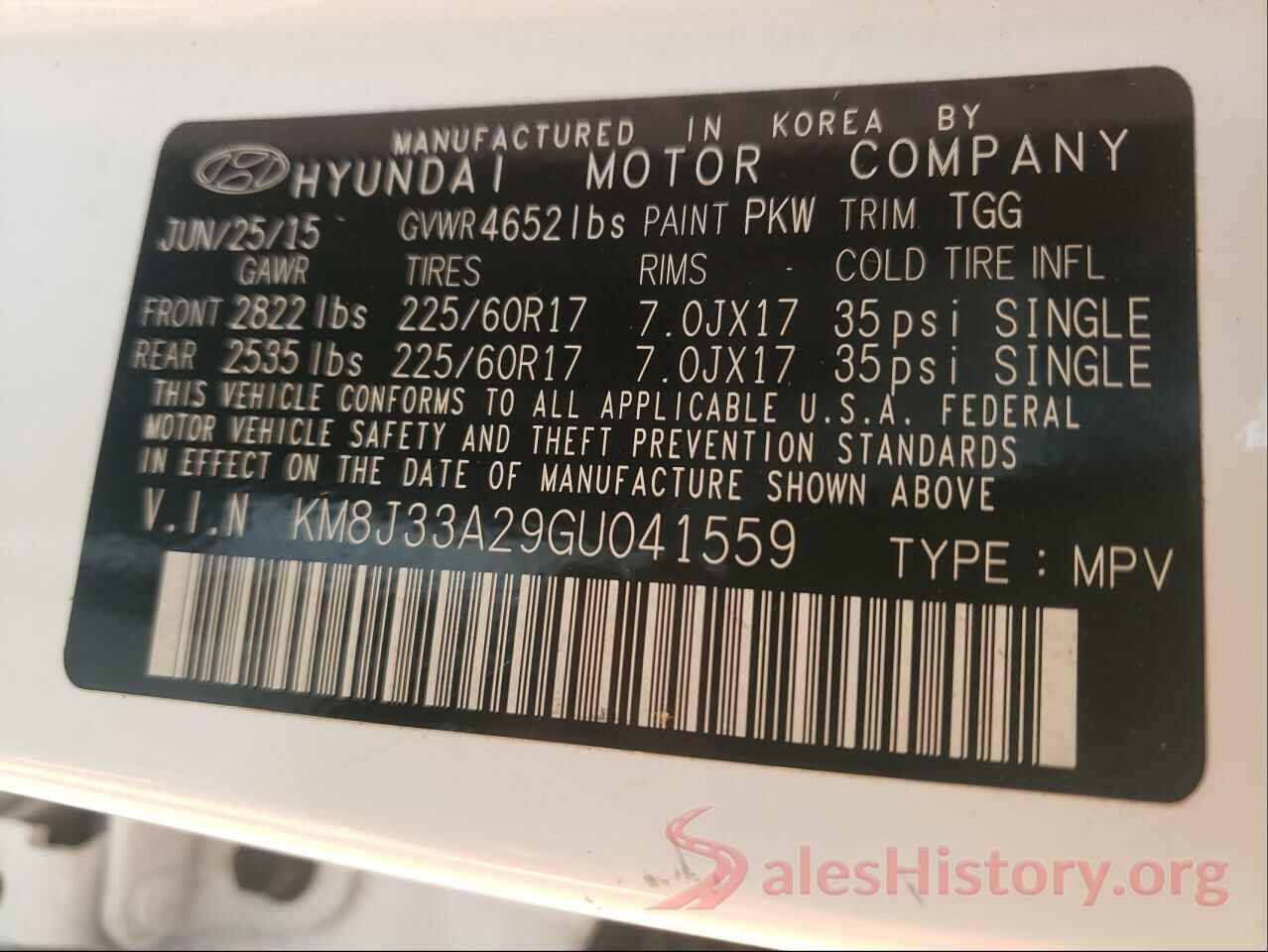 KM8J33A29GU041559 2016 HYUNDAI TUCSON