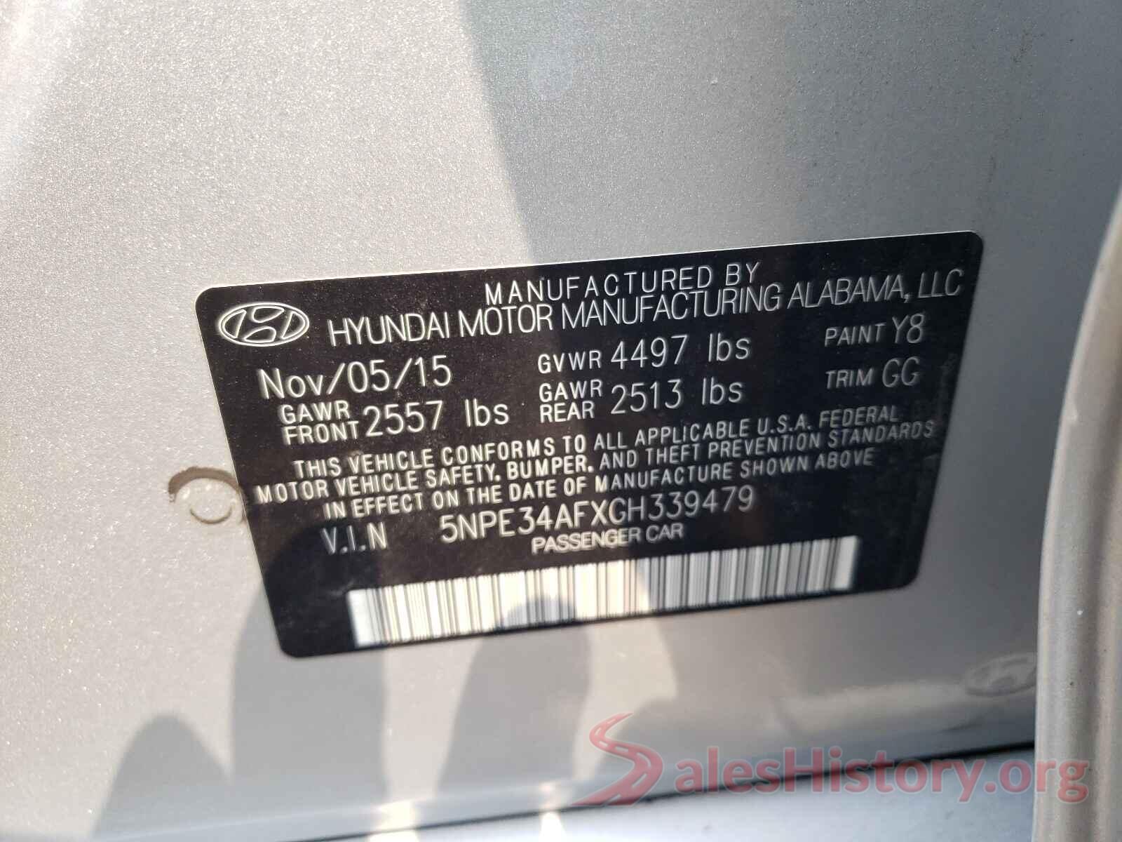 5NPE34AFXGH339479 2016 HYUNDAI SONATA