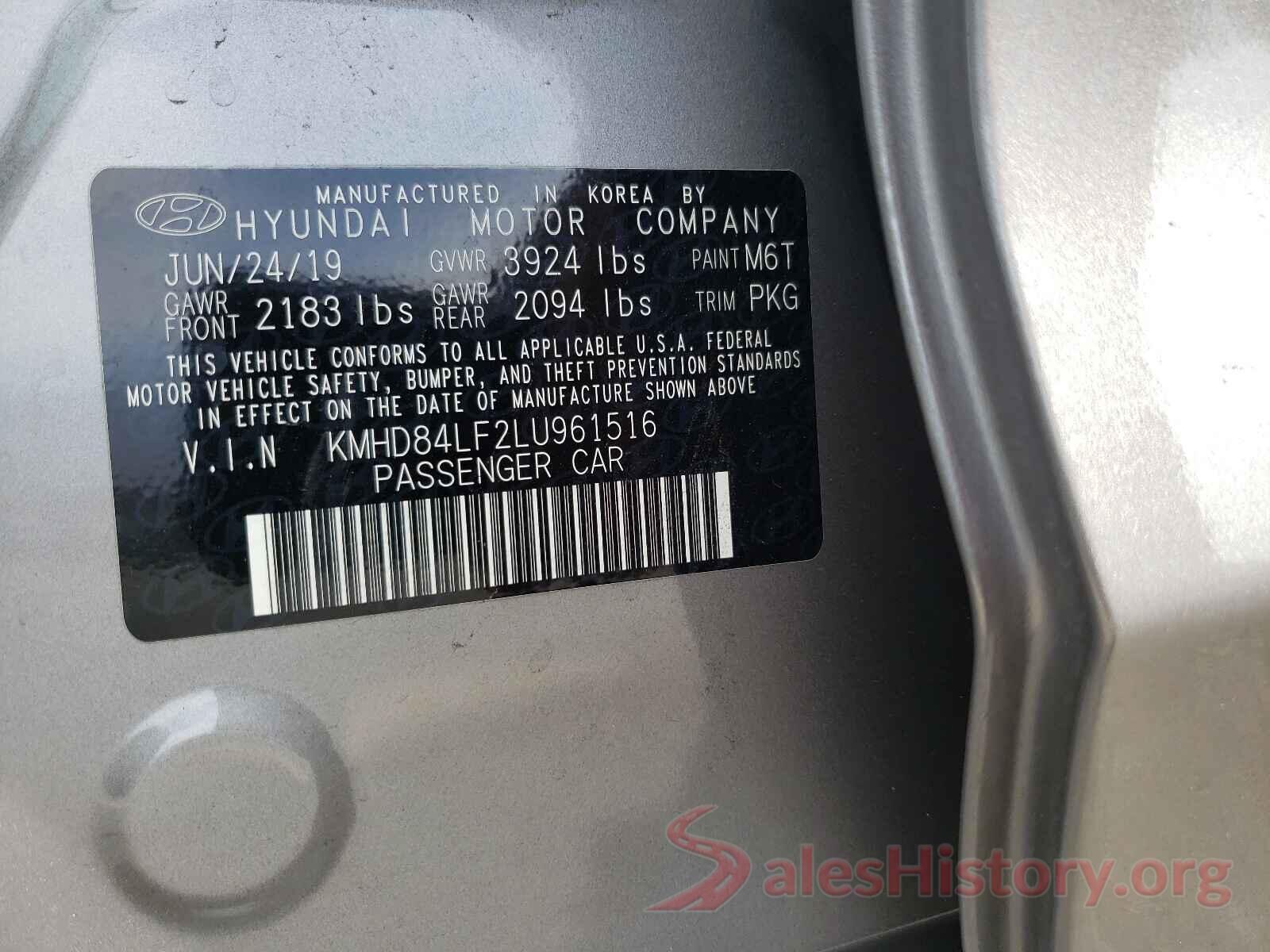 KMHD84LF2LU961516 2020 HYUNDAI ELANTRA