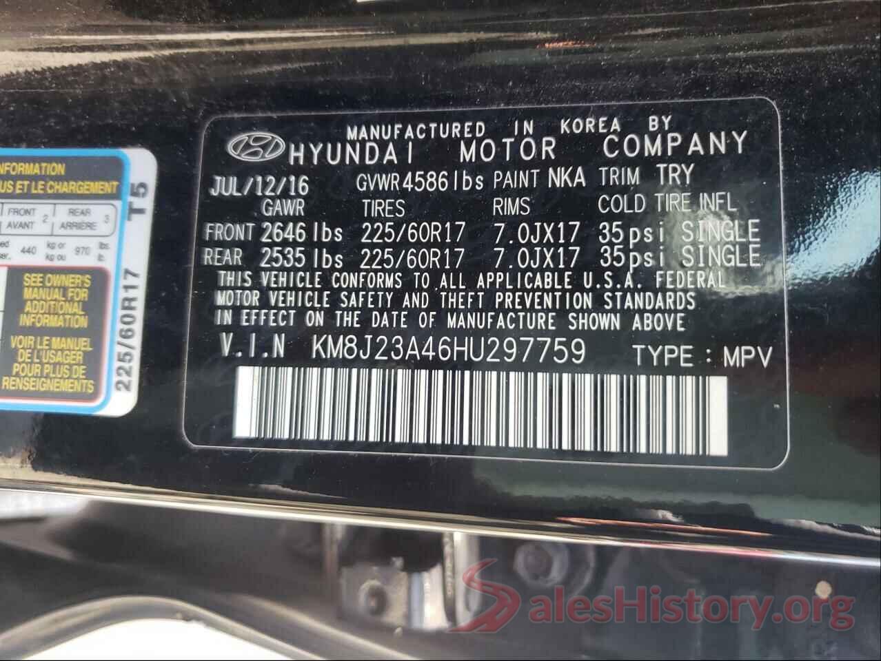 KM8J23A46HU297759 2017 HYUNDAI TUCSON