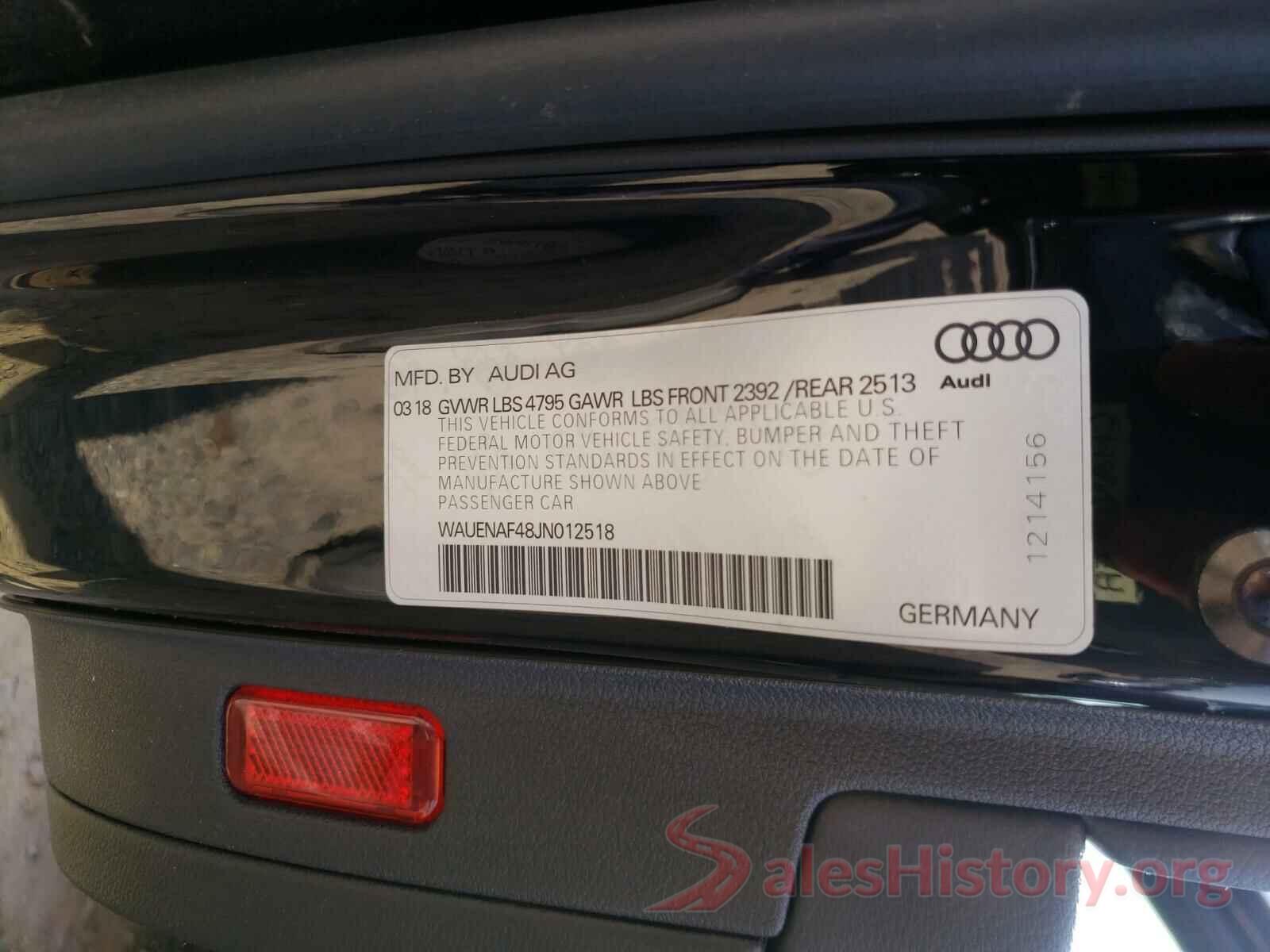 WAUENAF48JN012518 2018 AUDI A4