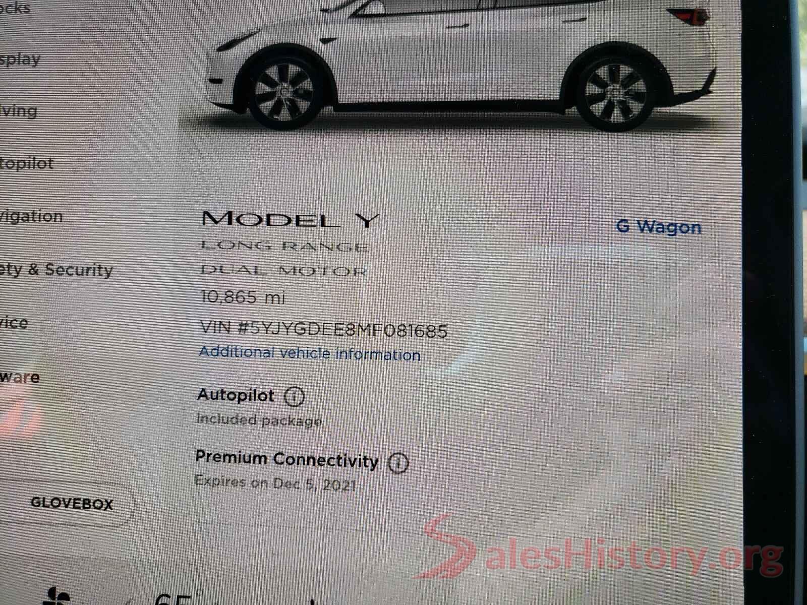 5YJYGDEE8MF081685 2021 TESLA MODEL Y