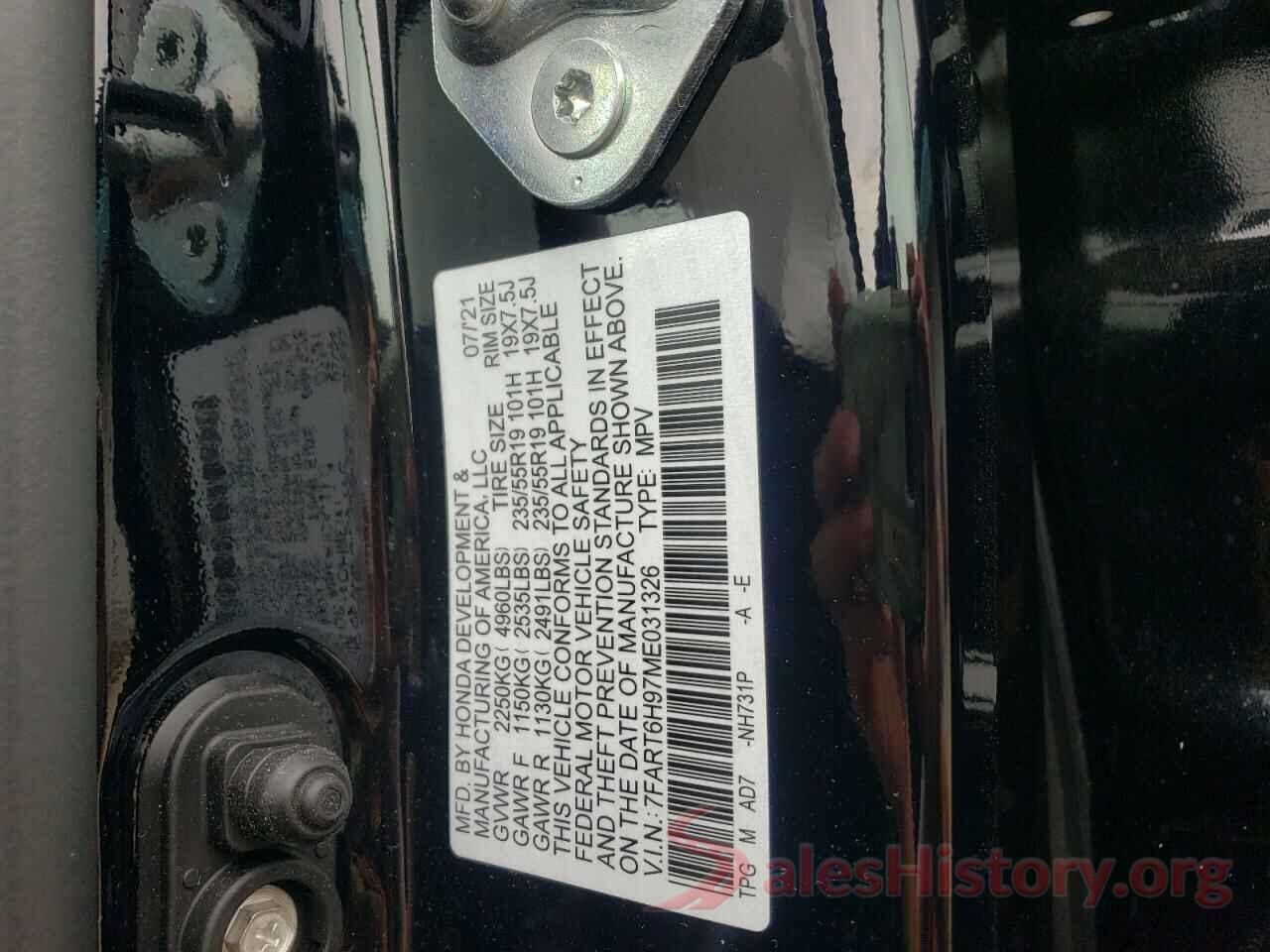 7FART6H97ME031326 2021 HONDA CRV