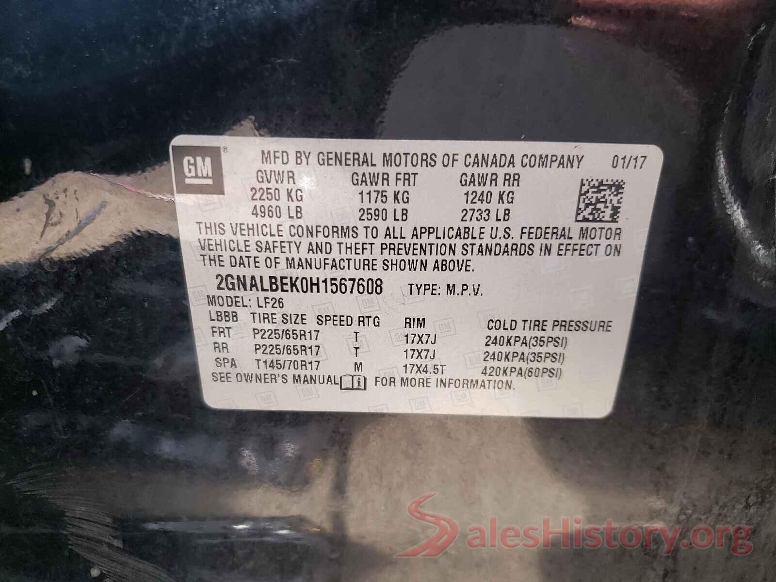 2GNALBEK0H1567608 2017 CHEVROLET EQUINOX