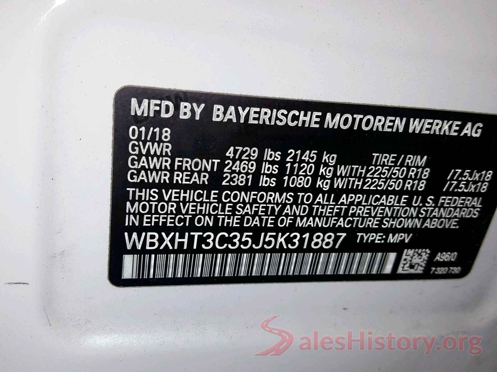 WBXHT3C35J5K31887 2018 BMW X1