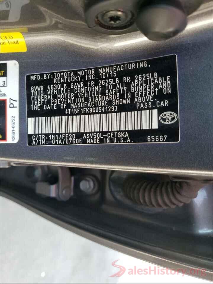 4T1BF1FK9GU541293 2016 TOYOTA CAMRY