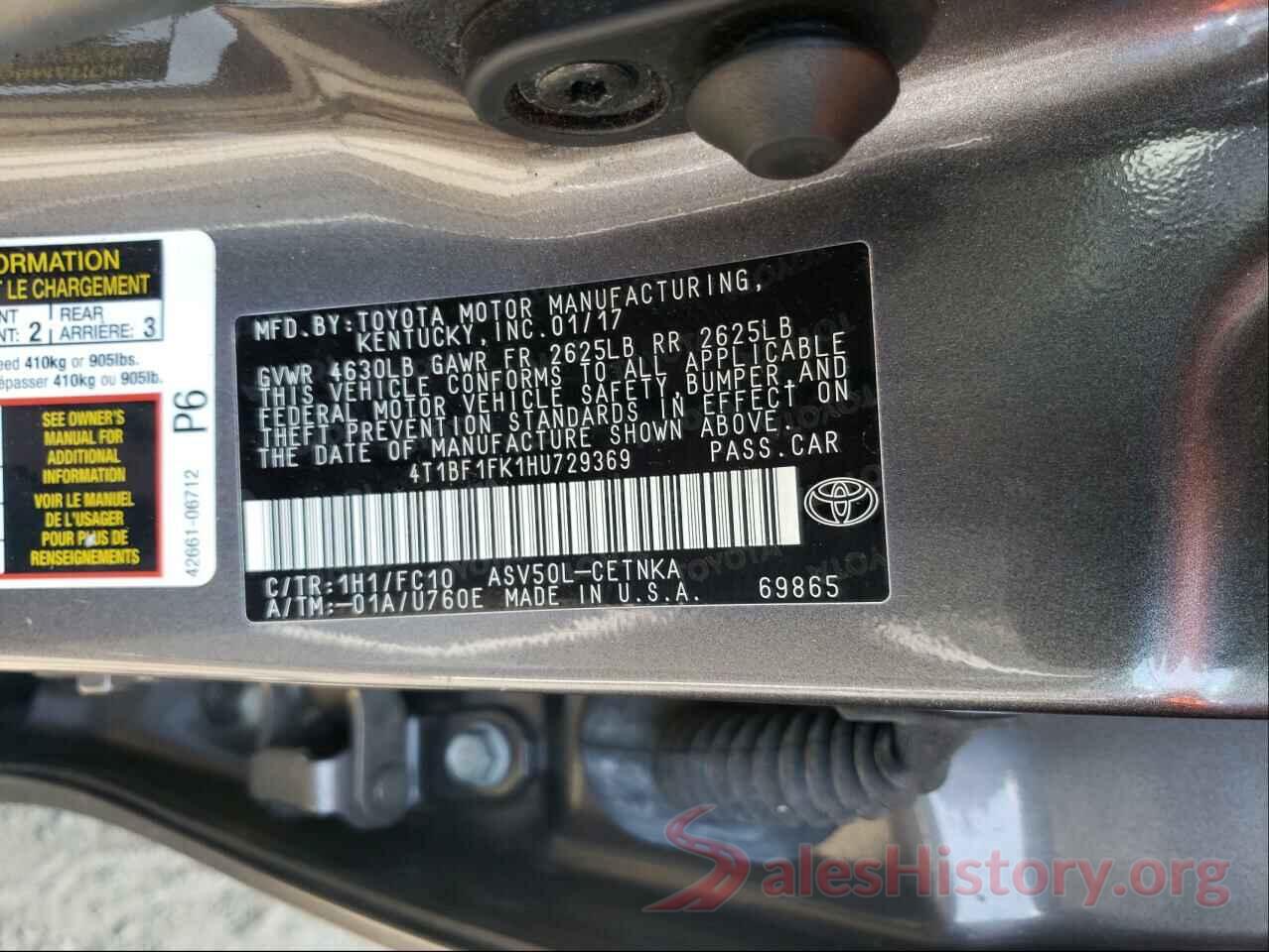 4T1BF1FK1HU729369 2017 TOYOTA CAMRY