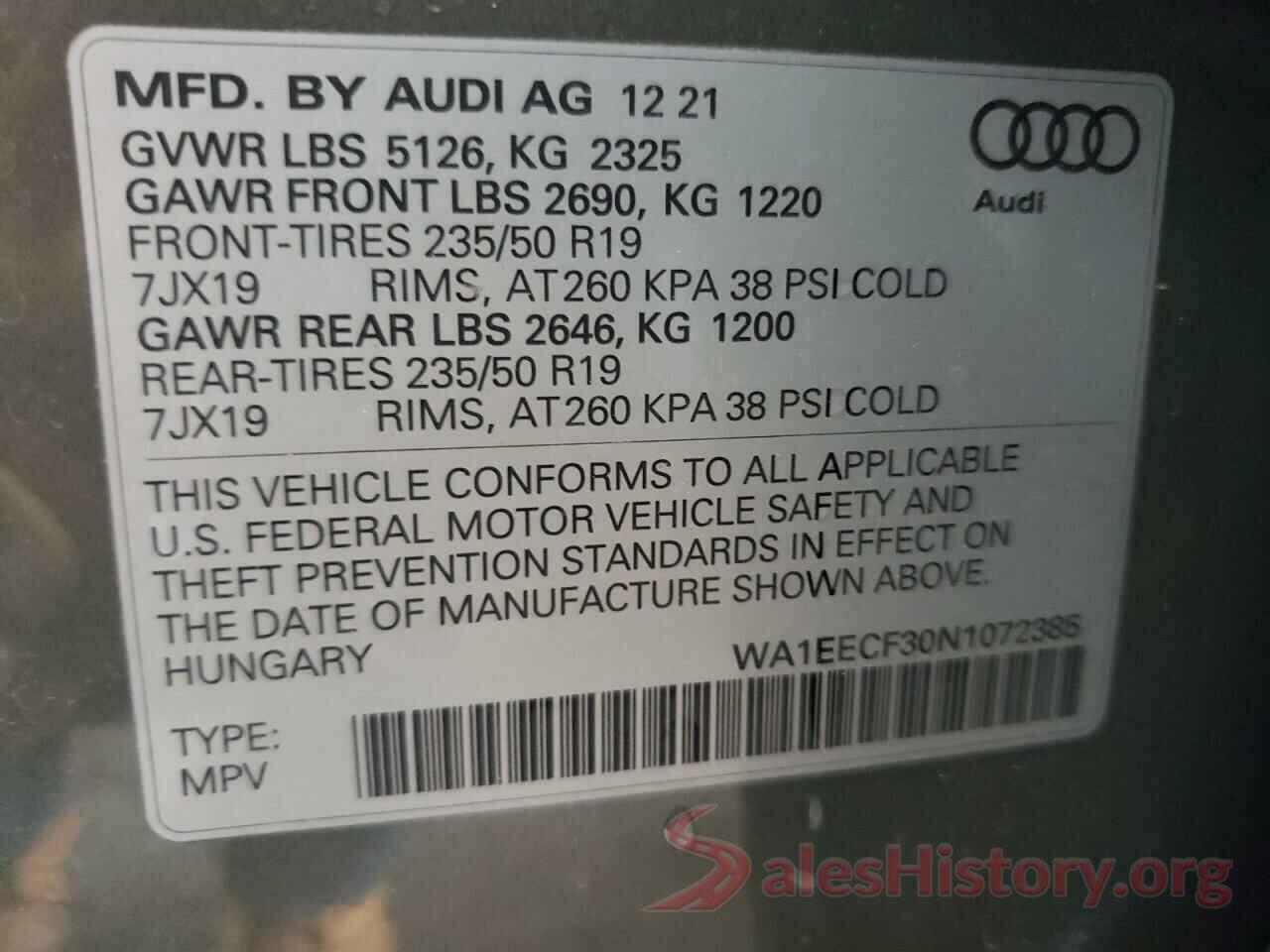 WA1EECF30N1072385 2022 AUDI Q3