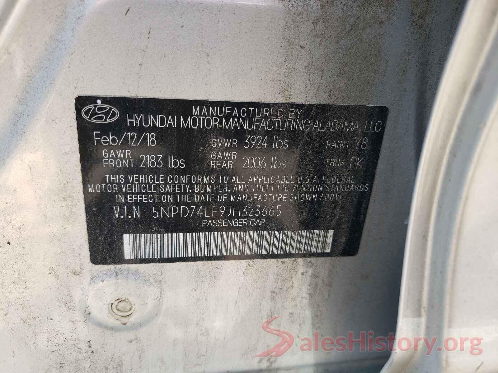 5NPD74LF9JH323665 2018 HYUNDAI ELANTRA